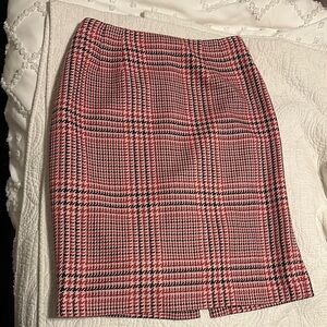 Talbots pink plaid pencil skirt size 6
